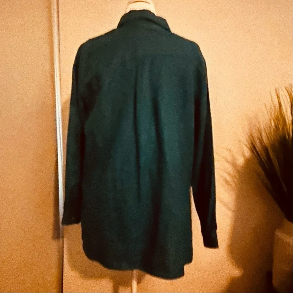 Chico's Vibrant Teal Blouse 100% Linen Size 2 - Picture 4 of 8